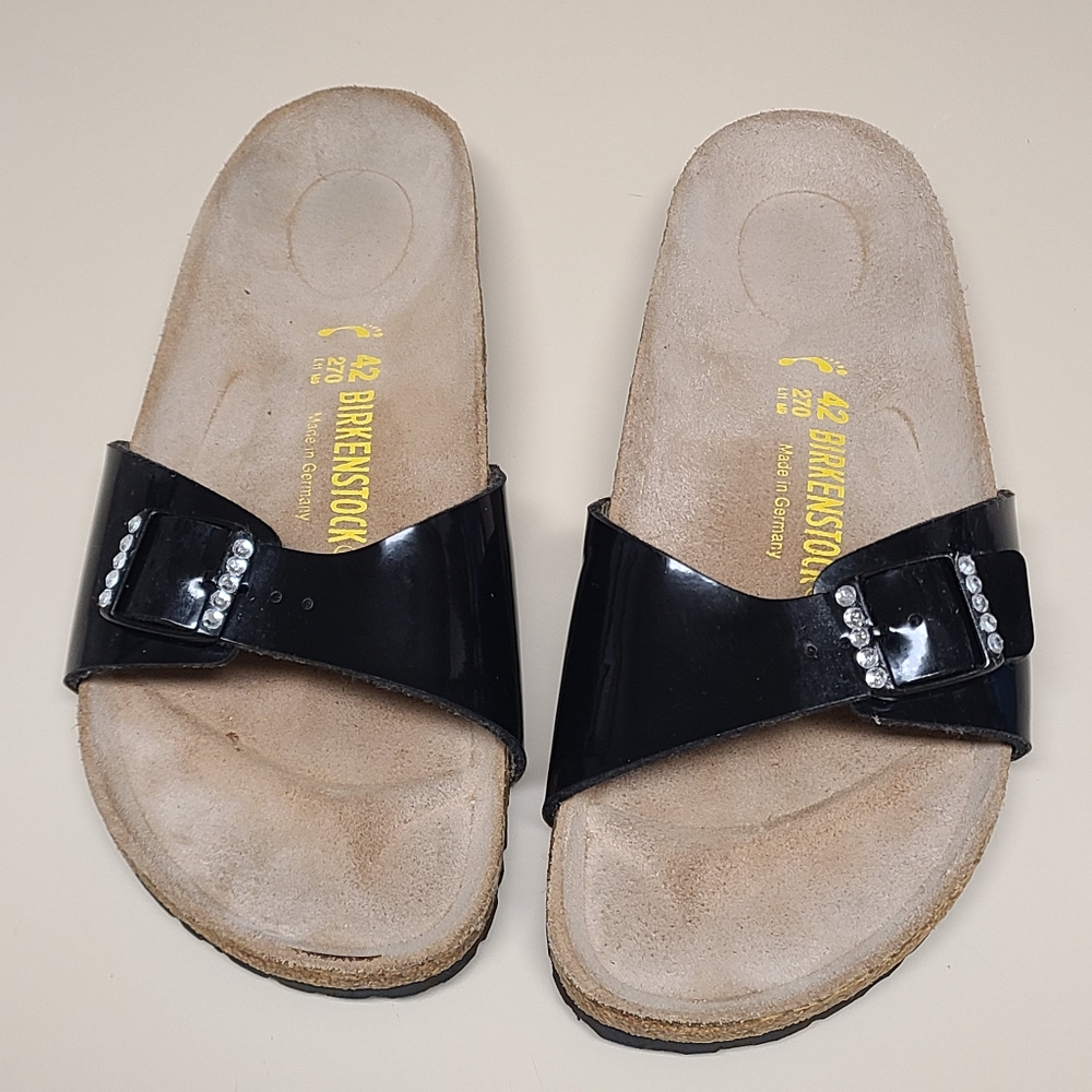 Birkenstock Madrid Rhinestone Patent leather slide sandals size 42 - Picture 3 of 9